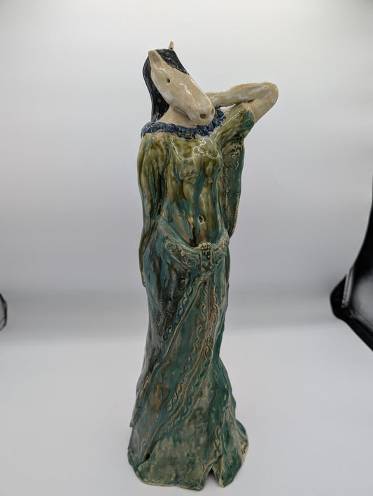 Green Dress by Lesley Katzen